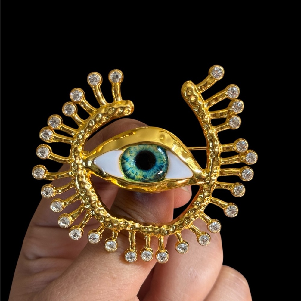 Schiaparelli inspired gothic style Eye Brooch